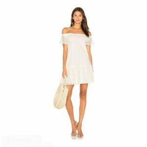 Central Park West White Puff Sleeve Sundress